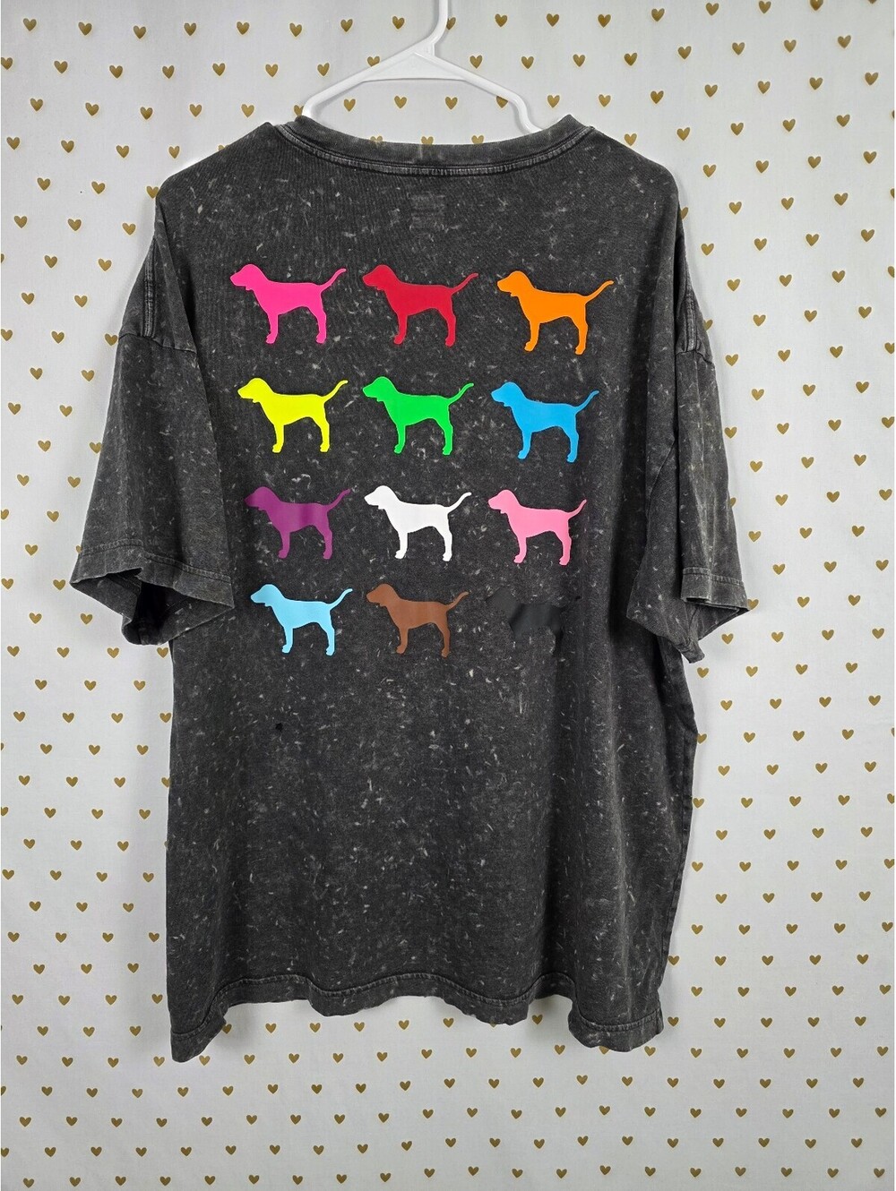 Victorias Secret PINK Oversized Collectors Dog Logo Tee shirt 2XL XXL OSFA